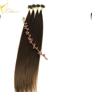 中国 First selling human hair direct factory top quality 100 cheap remy u tip hair extension wholesale メーカー