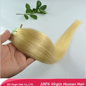 China Gold blonde reines remy pu Hauteinschlaghaarband 2.5g-3g / piece Hersteller