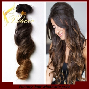 China Grade 7a virgin remy human hair golf ombre dip dye haarverlenging 50g tot 260g haar fabrikant