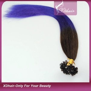 China High Grade No Tangle No Shedding Soft Ombre Color V Tip Human Remy Hair Extension manufacturer