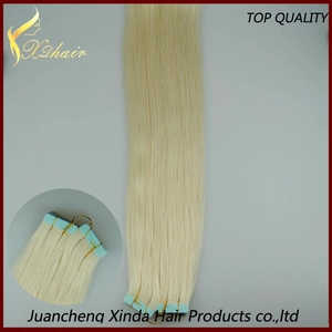 porcelana High quality double sided remy russian tape hair extension fabricante