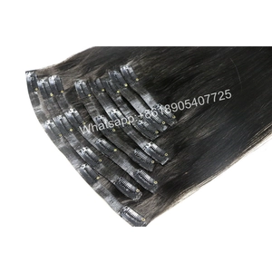 China High quality skin weft clip in hair 10pcs with 24clips dark color clip in hair fabricante