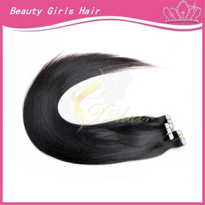 中国 High quality tangle free 100% human tape hair extensions double sided adhesive tape hair メーカー