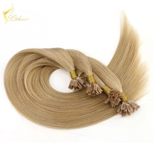 porcelana Hot seller 100% remy Human cuticles Hair Italian Keratin top quality indian remy stick tip double drawn mini tip hair fabricante
