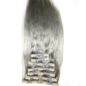 중국 Human hair lace clip in virgin remy gray hair 제조업체