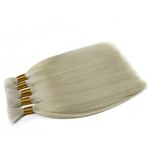 中国 In stock hot sale fashion grade 8A unprocessed silver gray color bulk hair 制造商