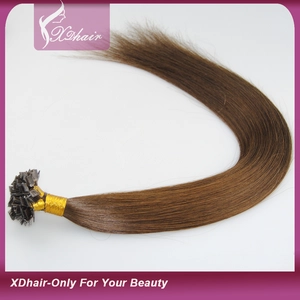Cina Fabbricazione commercio all'ingrosso 100% capelli brasiliani del Virgin Italia colla della cheratina forma piatta Nait Tip Hair Extension produttore