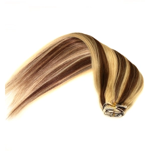China Mix color huam hair extension clip in hair weaving peruvian hair Hersteller