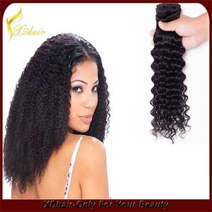 중국 New product hot selling high quality 100% Brazilian virgin remy human hair weft bulk deep wave natural looking double weft hair weave 제조업체