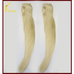 중국 No tangle and no shed double weft full head clip in remy human hair extensions 제조업체