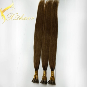 China Pre bonded human hair I tip brown human hair malaysian hair extension fabricante
