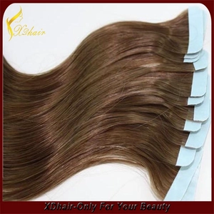 中国 Premium quality 9a virgin wholesale cheap 20 inch double drawn tape hair extensions indian remy メーカー