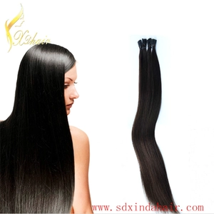China Russian virgin remy 1g stick i tip curly hair extensions manufacturer