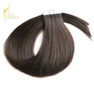 Cina Top quality  pu weft adhesive sticker hair  wear long time hair 6 month and one  year hair produttore