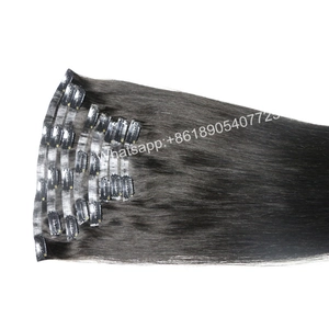 中国 Virgin Russian hair wholesale accept PayPal,7a 8a grade color 1b 100g Russian hair clip in hair extension メーカー