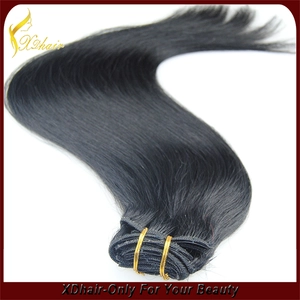 중국 Wholesale price high quality 100% Indian virgin remy human hair weft bulk double weft double drawn hair weave 제조업체