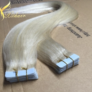 China Wholesale price high quality light color double drawn remy blonde tape hair extension fabrikant