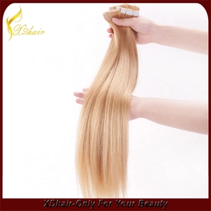 中国 Wholesale price top grade keratin glue 100% Indian virgin remy hair natural looking Germany glue tape hair extension メーカー