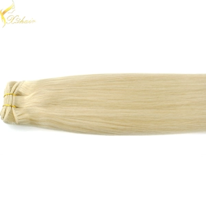 porcelana Wholesales factory price high quality Remy blonde hair weave 613 fabricante