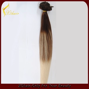 Cina diritta brasiliana clip di capelli remy colore ombre nell'estensione dei capelli umani produttore