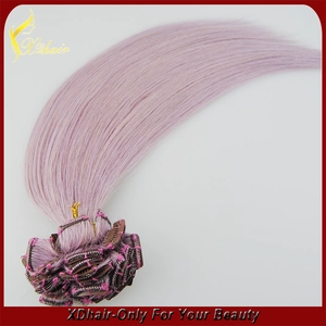 Cina clip-in capelli peruviani vergini con 100 clip di capelli umani% nell'estensione dei capelli per le donne nere produttore