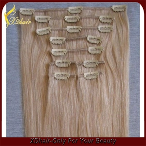 중국 double drawn 100% virgin brazilian hair clip in hair extensions for black women 제조업체