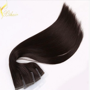 Cina double drawn 100% virgin remy human hair black color tape hair extension produttore