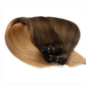 porcelana dropship ombre color 100% Brazilian virgin remy human hair weft double drawn double weft silky straight wave hair weave fabricante