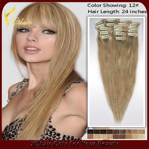 Cina ombre fasci 100% remy dei capelli umani -clip nell'estensione dei capelli produttore
