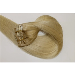 Cina thick remy full head lace weft clip in human hair extension produttore