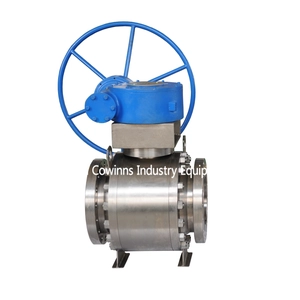 China 10 '' 150LB ASTM B381 F2 válvula de esfera RPTFE assento RF flange de porta completa sem-fim flutuante engrenagem roda manual esfera fabricante