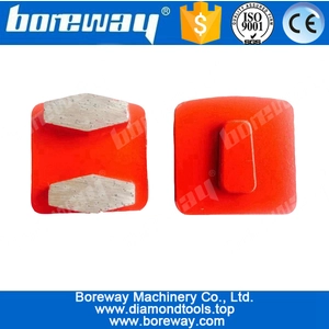 China 2 sixangle segment diamond gringding block with external-plug for scanmaskin floor grinder manufacturer