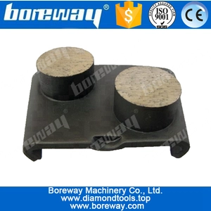China 2 round diamond segment concrete grinding block for HTC grinding machine manufacturer