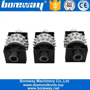 China 30s Diamond Bush Hammer Roller for Grinding Litchi Surface Stone and Concrete Manufacturer manufacturer