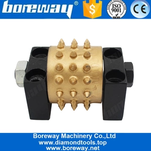 China 45s Teeth Single Head Rollers Abrasive Granite Tool With Support For Stone Concrete Manufacturer manufacturer