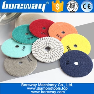 China 7pcs 4 inch 100mm wet diamond polishing pads with  granite and marble manufacturer