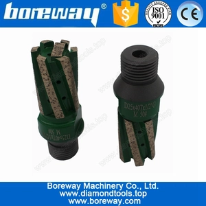 China Diamond CNC Segment Milling Cutter with Strengthen Bottom D25*40T*1/2"G manufacturer
