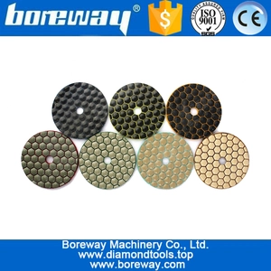 Chine Outil de diamant 7pcs 3inch Pads de polissage à sec Diamètre 80mm Résine Bond Diamond Pads de polissage souples Disques de ponçage fabricant