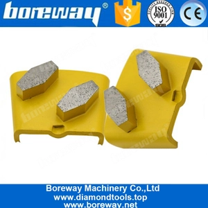 China Double Hexagon Segments HTC Diamond Grinding Pads For Concrete Terrazzo Floor and Stone Grinding manufacturer