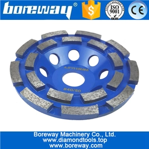 China Dupla Linha Diamante Copo Roda atacado segmento de diamante de moagem de granito de concreto remoção de superfície de moagem de granito fabricante