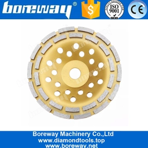 China Double Row Diamond Grinding Wheel For Stone Surface And Concrete Floor manufacturer