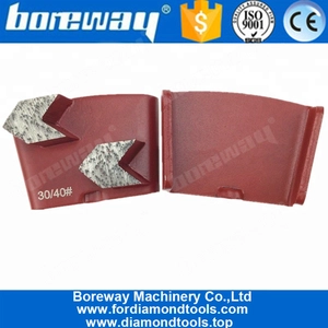 China Double Segments Diamond Concrete Grinding Shoes For Concrete Terrazo Floor manufacturer