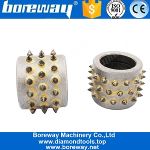 China Factory Price Litchi Surface 45S Alloy Abrasive Tool Bush Hammer Roller for Grinding Concrete Stone Suppliers manufacturer