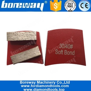 China Fast Change Concrete Diamond Grinding Plate With Double Bars 40x12x12mm manufacturer