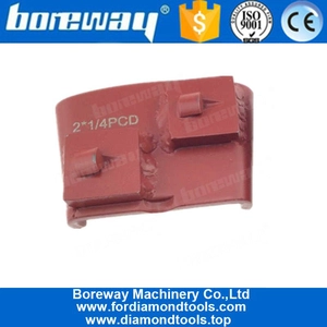 China HTC Diamond Grinding Shoes With Two Quarter PCD For HTC Grinder Removal Coating Epoxy Gule manufacturer