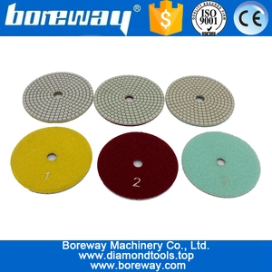 China High brightness 3 step dry and wet use diamond polishing pads for stone polishing manufacturer