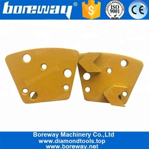 China Metal Bond Concrete Floor Diamond Abrasive Pad With 6 Holes Two Arrow Shape Segments manufacturer