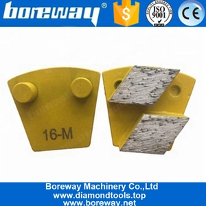 China Rhombus Arrow Segmente Double Pins Betonschleifstein für Betonboden aus Terrazzobeton Hersteller