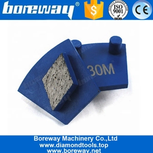 China Einzelne Raute Segment Top Sharp Redi Lock Zwei Pins Schleifschuhe für Betonboden Terrazzo Hersteller