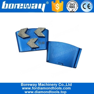 China Super Sharp HTC EZ Change Grinding Shoes With Three Arrow Segments  For Concrete Terrazzo Floor manufacturer